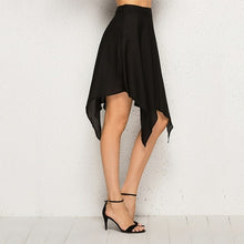 Load image into Gallery viewer, Female Irregular Hem Slim Skirt Chiffon knee length Skirt Solid Color