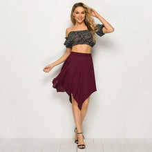 Load image into Gallery viewer, Female Irregular Hem Slim Skirt Chiffon knee length Skirt Solid Color