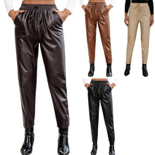 Load image into Gallery viewer, Drawstring Trousers Solid Color High Elastic Waist