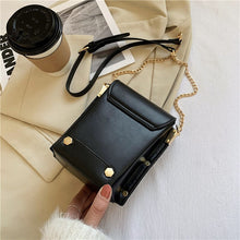 Load image into Gallery viewer, Female Sequins Small Square Bags Clamshell PU Leather Designer Chain