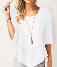 Load image into Gallery viewer, Summer Casual blouse Solid Half Casual Spliced Top