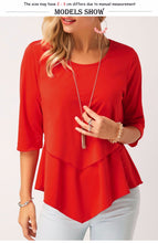 Load image into Gallery viewer, Summer Casual blouse Solid Half Casual Spliced Top