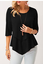 Load image into Gallery viewer, Summer Casual blouse Solid Half Casual Spliced Top