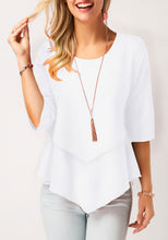 Load image into Gallery viewer, Summer Casual blouse Solid Half Casual Spliced Top