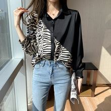 Load image into Gallery viewer, New Zebra Patchwork Single breasted Loose Long sleeved