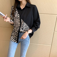 Load image into Gallery viewer, New Zebra Patchwork Single breasted Loose Long sleeved