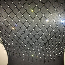 Load image into Gallery viewer, FestivalQueen Women Mesh Rhinestone Backless Crop Top Sexy Sleeveless