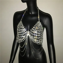 Load image into Gallery viewer, FestivalQueen bling metallic diamond crop top women sexy Beach