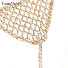 Load image into Gallery viewer, FestivalQueen luxury hollow out diamond bra set women sexy halter