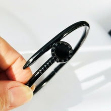 Load image into Gallery viewer, Fine Jewelry Black Round Bangle Roman Numerals Bracelet