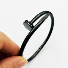 Load image into Gallery viewer, Fine Jewelry Black Round Bangle Roman Numerals Bracelet
