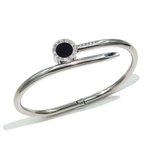 Load image into Gallery viewer, Fine Jewelry Black Round Bangle Roman Numerals Bracelet