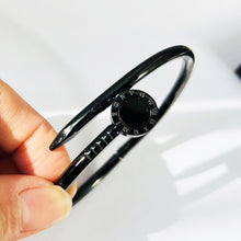 Load image into Gallery viewer, Fine Jewelry Black Round Bangle Roman Numerals Bracelet