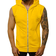 Load image into Gallery viewer, Men Tank Top Zippered Hooded Vests Sleeveless