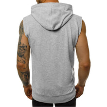 Load image into Gallery viewer, Men Tank Top Zippered Hooded Vests Sleeveless