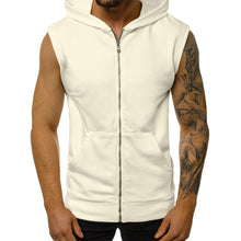 Load image into Gallery viewer, Men Tank Top Zippered Hooded Vests Sleeveless