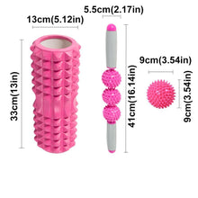 Load image into Gallery viewer, Fitness Pilates Foam Roller Blocks Suit Yoga Column Massage Relax Ball - Sophornlilly