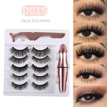 Load image into Gallery viewer, Five Pairs Of 3D Magnetic Eyelashes Eyeliner Liquid False Eyelashes