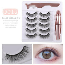 Load image into Gallery viewer, Five Pairs Of 3D Magnetic Eyelashes Eyeliner Liquid False Eyelashes