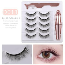 Load image into Gallery viewer, Five Pairs Of 3D Magnetic Eyelashes Eyeliner Liquid False Eyelashes