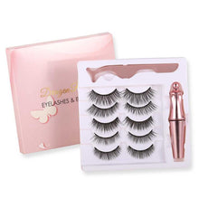 Load image into Gallery viewer, Five Pairs Of 3D Magnetic Eyelashes Eyeliner Liquid False Eyelashes