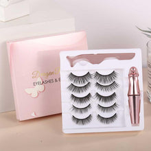 Load image into Gallery viewer, Five Pairs Of 3D Magnetic Eyelashes Eyeliner Liquid False Eyelashes