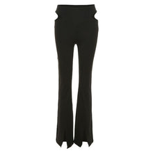 Load image into Gallery viewer, Flare Pant High Waist Khaki Trousers Pantalon Femme Hollow Out Split