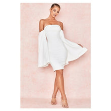 Load image into Gallery viewer, Flare Sleeve Dew Shoulder Short Mermaid Off the Shoulder Party Wear