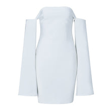 Load image into Gallery viewer, Flare Sleeve Dew Shoulder Short Mermaid Off the Shoulder Party Wear