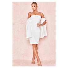 Load image into Gallery viewer, Flare Sleeve Dew Shoulder Short Mermaid Off the Shoulder Party Wear