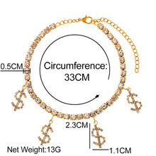 Load image into Gallery viewer, Dollar Sign Pendant Anklet
