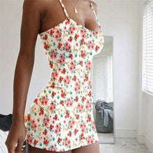 Load image into Gallery viewer, Flora Printed Women's Sexy Dress Slim Suspender Dress  Long Skirt