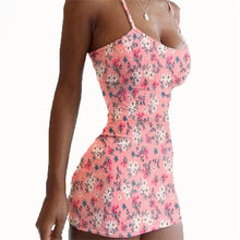 Load image into Gallery viewer, Flora Printed Women's Sexy Dress Slim Suspender Dress  Long Skirt