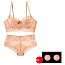 Load image into Gallery viewer, Floral Embroidery Lace Bra And High Waist Panties Set Sexy Lingerie