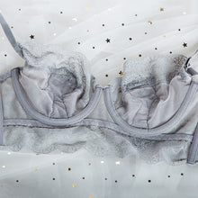 Load image into Gallery viewer, Floral Embroidery Lace Bra And High Waist Panties Set Sexy Lingerie