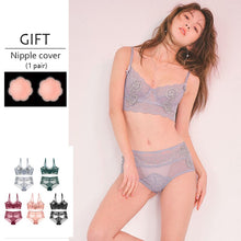 Load image into Gallery viewer, Floral Embroidery Lace Bra And High Waist Panties Set Sexy Lingerie