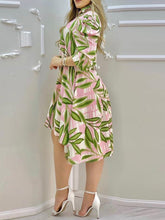 Load image into Gallery viewer, Floral Print Button Design Shirt Dress Long Sleeve Casual