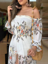 Load image into Gallery viewer, Floral Print Thigh Slit Romper