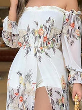 Load image into Gallery viewer, Floral Print Thigh Slit Romper