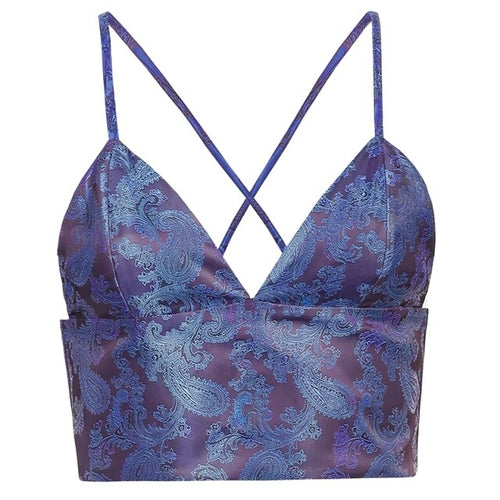 Floral Printed Crop Top Sexy Camis Spaghetti Strap Summer - Sophornlilly