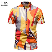 Load image into Gallery viewer, Floral Shirts Men Stand Collar Casual Mens Shirt Hawaiian Oversized
