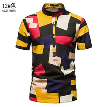 Load image into Gallery viewer, Floral Shirts Men Stand Collar Casual Mens Shirt Hawaiian Oversized