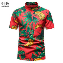 Load image into Gallery viewer, Floral Shirts Men Stand Collar Casual Mens Shirt Hawaiian Oversized