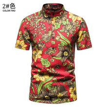 Load image into Gallery viewer, Floral Shirts Men Stand Collar Casual Mens Shirt Hawaiian Oversized