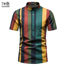 Load image into Gallery viewer, Floral Shirts Men Stand Collar Casual Mens Shirt Hawaiian Oversized
