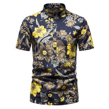 Load image into Gallery viewer, Floral Shirts Men Stand Collar Casual Mens Shirt Hawaiian Oversized