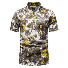 Load image into Gallery viewer, Floral Shirts Men Stand Collar Casual Mens Shirt Hawaiian Oversized