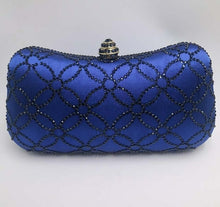 Load image into Gallery viewer, Flower Emerald Dark Green Rhinestone Crystal Clutch Evening Bags for