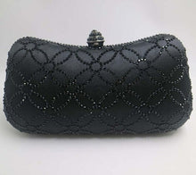 Load image into Gallery viewer, Flower Emerald Dark Green Rhinestone Crystal Clutch Evening Bags for
