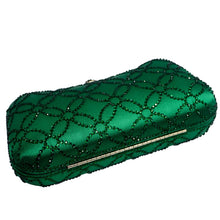 Load image into Gallery viewer, Flower Emerald Dark Green Rhinestone Crystal Clutch Evening Bags for